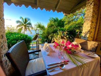 dining at Tortola villa rental